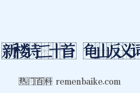 新楼诗二十首·龟山反义词是什么意思的图片